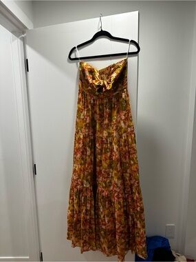 Zimmermann Multicolor Floral Sundress in Yellow, Pink & Olive